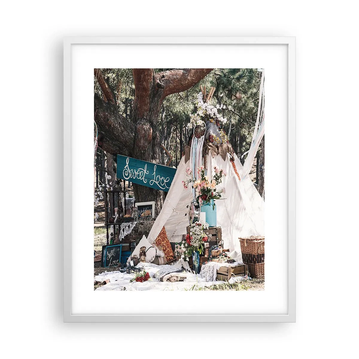 Póster en marco blanco - Amor exótico - 40x50 cm