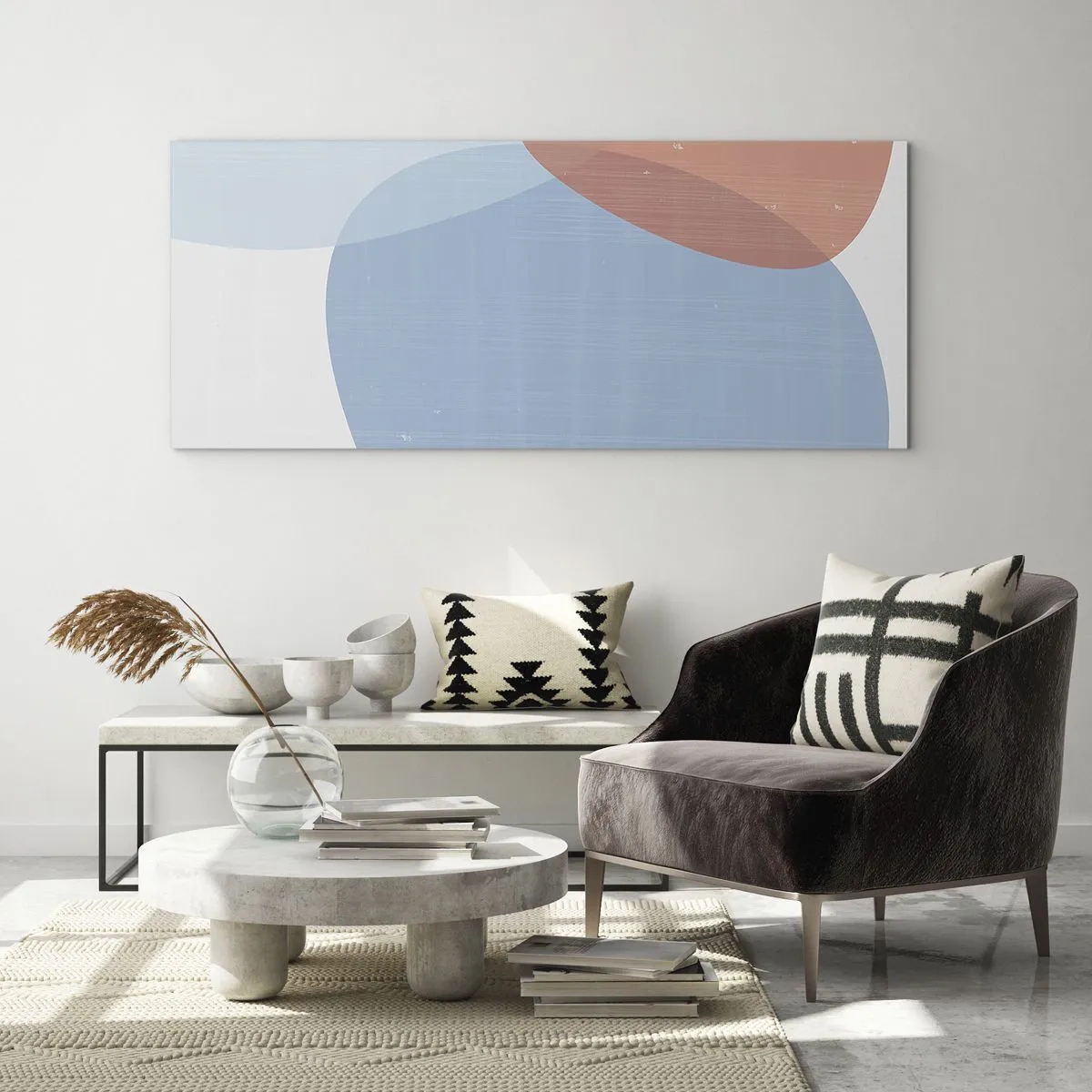 Cuadro sobre vidrio - Impresiones sobre Vidrio - Relaciones en colores pastel - 100x40 cm