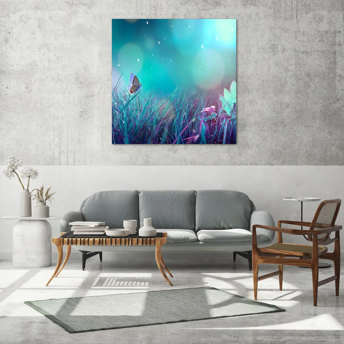 Cuadro sobre vidrio - Impresiones sobre Vidrio - La vida secreta de un prado - 70x70 cm