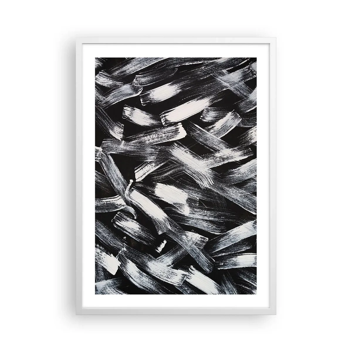 Póster en marco blanco - Abstracción en el espíritu industrial - 50x70 cm