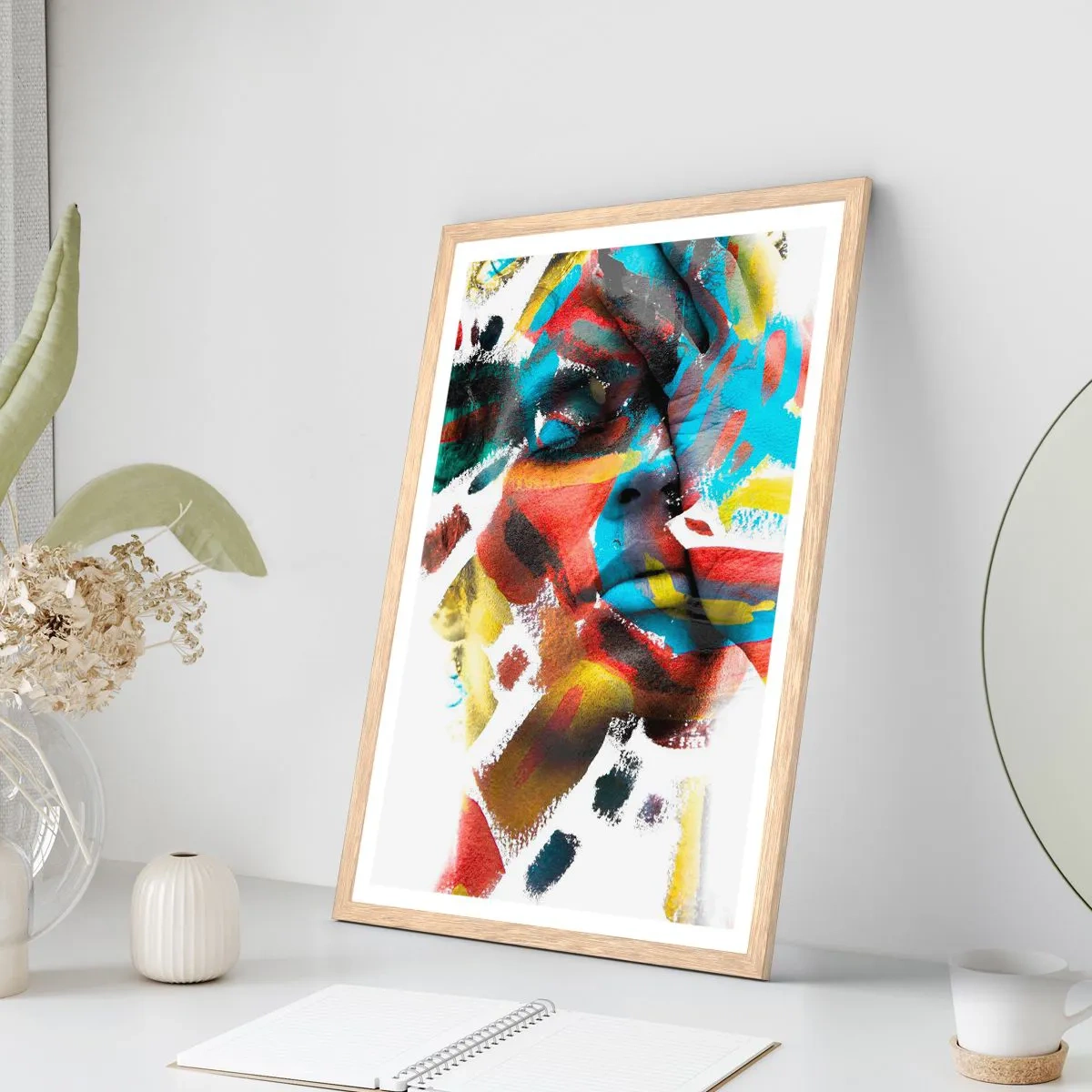 Póster en marco roble claro - Una personalidad colorida - 61x91 cm