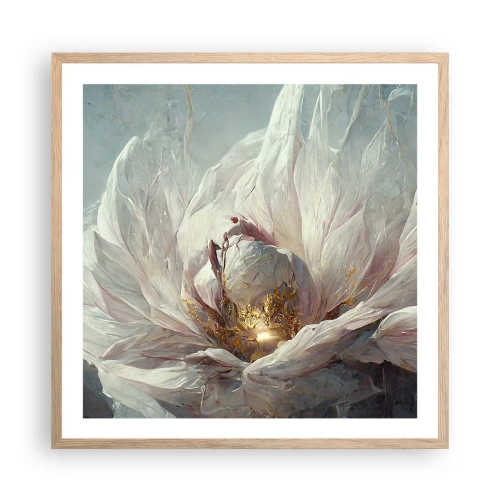 Póster en marco roble claro - Florece una vez cada cien años - 60x60 cm