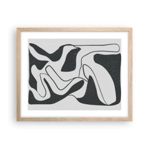 Póster en marco roble claro - Juego abstracto en un laberinto - 50x40 cm