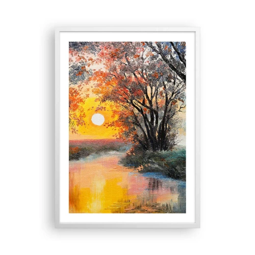 Póster en marco blanco - Ambiente otoñal - 50x70 cm