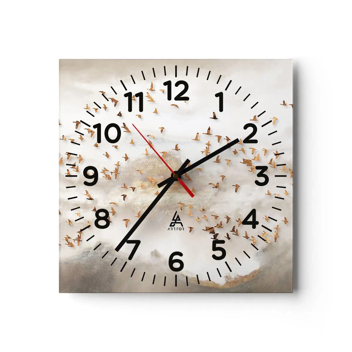 Reloj de pared - Reloj de vidrio - Es hora... - 40x40 cm