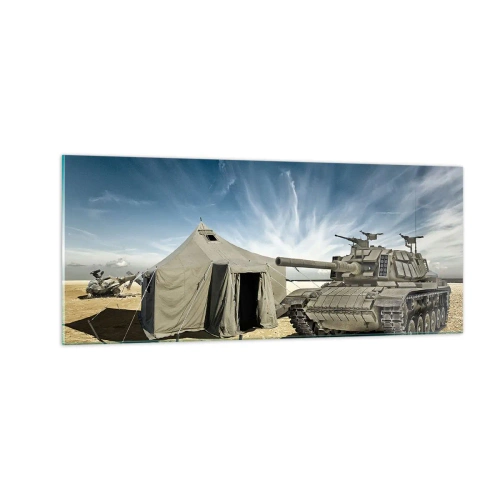 Cuadro sobre vidrio - Impresiones sobre Vidrio - Campaña militar - 100x40 cm
