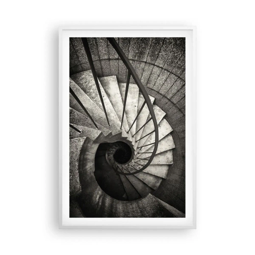 Póster en marco blanco - Escaleras arriba, escaleras abajo - 61x91 cm