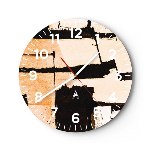 Reloj de pared - Reloj de vidrio - Aun así hay orden - 40x40 cm