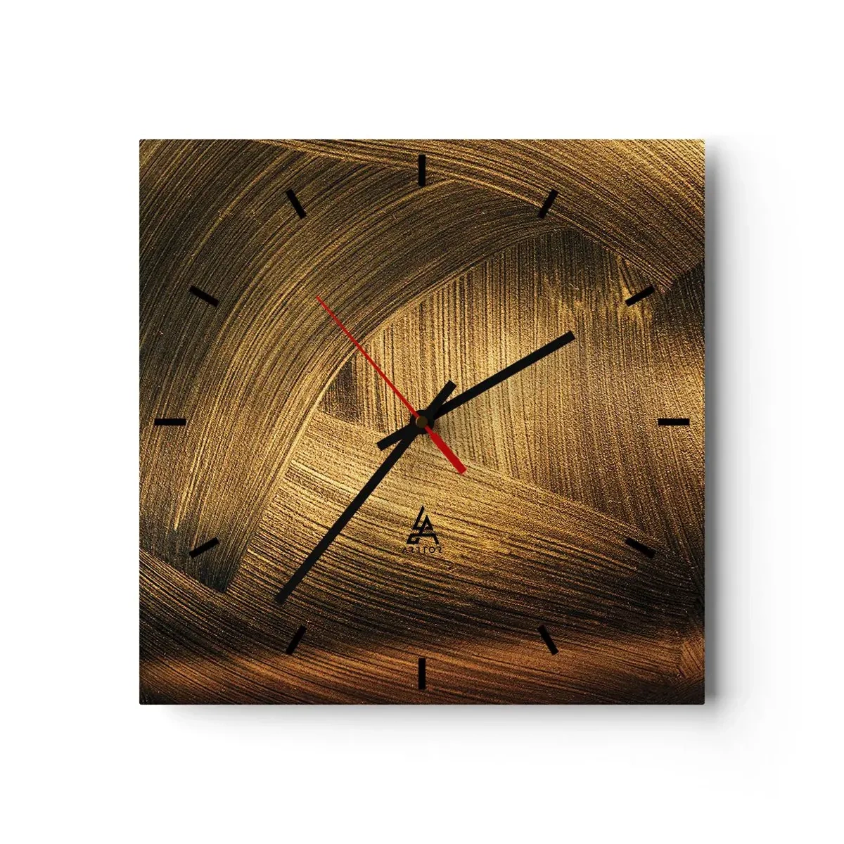 Reloj de pared - Reloj de vidrio - En un laberinto de oro - 40x40 cm