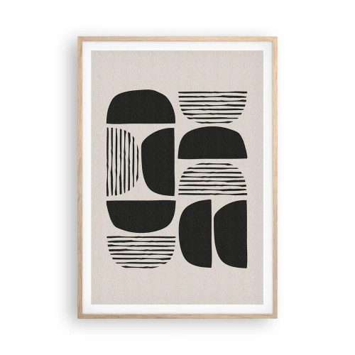 Póster en marco roble claro - Arreglos a medias - 70x100 cm