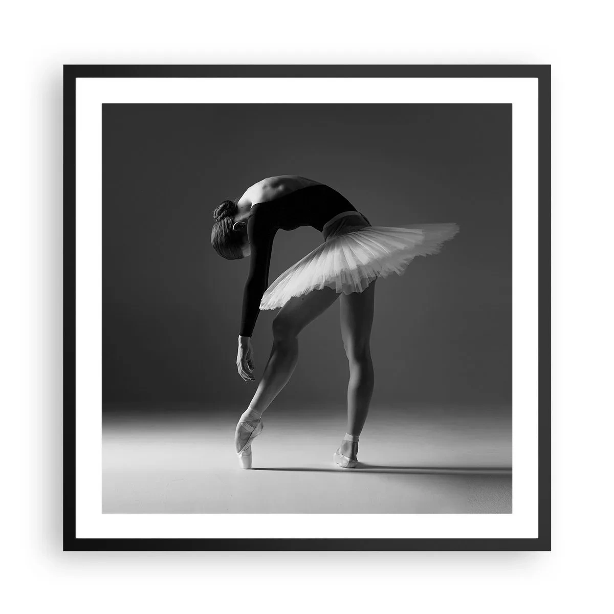Póster en marco negro - Bella bailarina - 60x60 cm