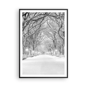 Póster en marco negro - Cuatro estaciones - invierno - 70x100 cm