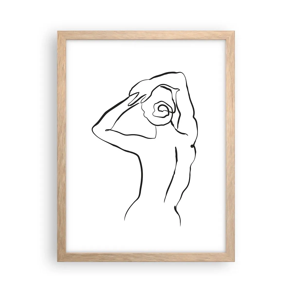 Póster en marco roble claro - Pose matinal - 30x40 cm