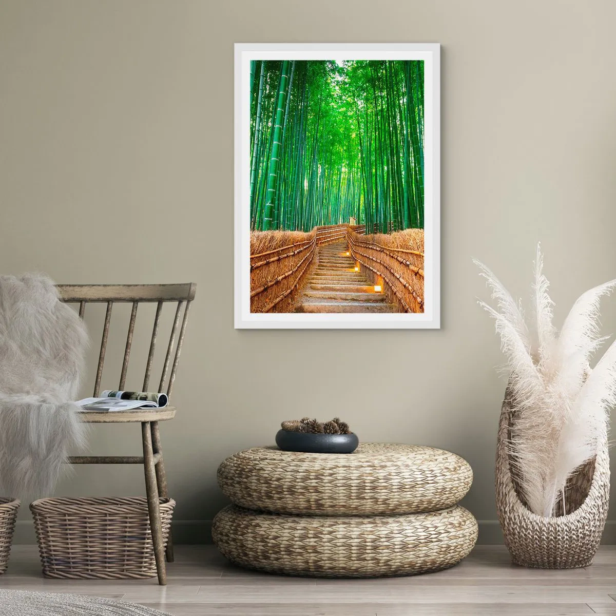 Póster en marco blanco - La esencia de la naturaleza asiática - 40x50 cm