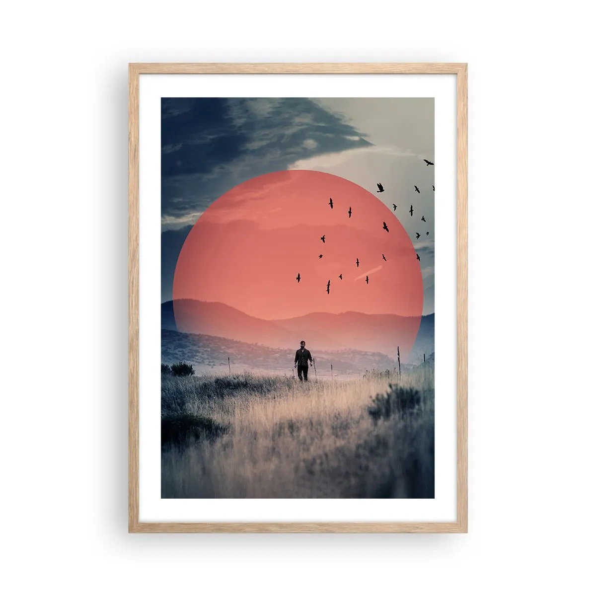 Póster en marco roble claro - En su elemento - 50x70 cm