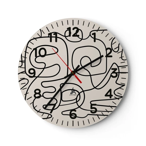 Reloj de pared - Reloj de vidrio - El camino correcto - 30x30 cm