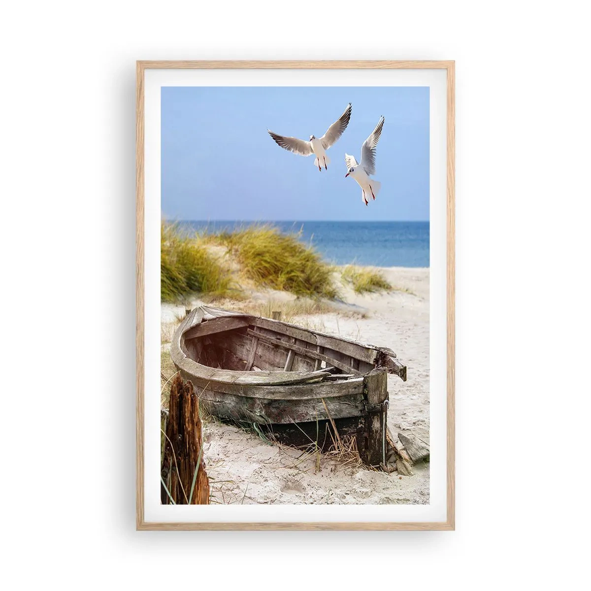 Póster en marco roble claro - Bañada por el viento - 61x91 cm