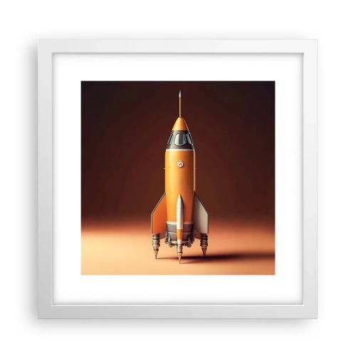 Póster en marco blanco - Comienza con un sueño - 30x30 cm