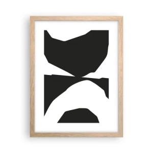 Póster en marco roble claro - Positivo-negativo - 30x40 cm