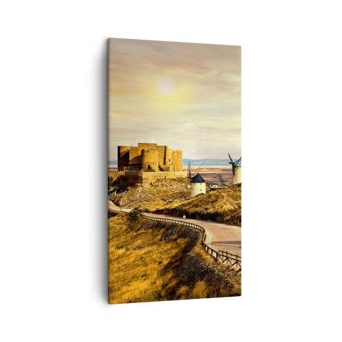Cuadro sobre lienzo - Impresión de Imagen - Don Quijote los vio - 45x80 cm