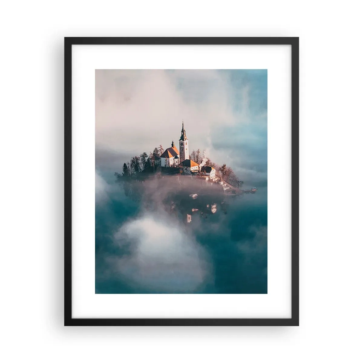 Póster en marco negro - Isla de los sueños - 40x50 cm