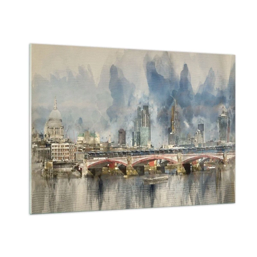 Cuadro sobre vidrio - Impresiones sobre Vidrio - Londres en todo su esplendor - 100x70cm - Londres en todo su esplendor - Decoración de pared moderna para salón y dormitorio ARTTOR