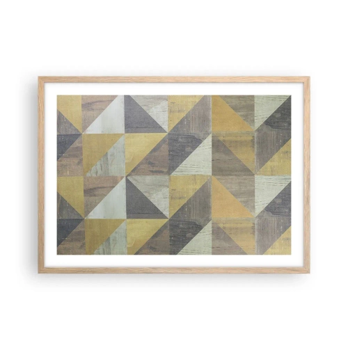 Póster en marco roble claro - El arte de los triángulos - 70x50 cm