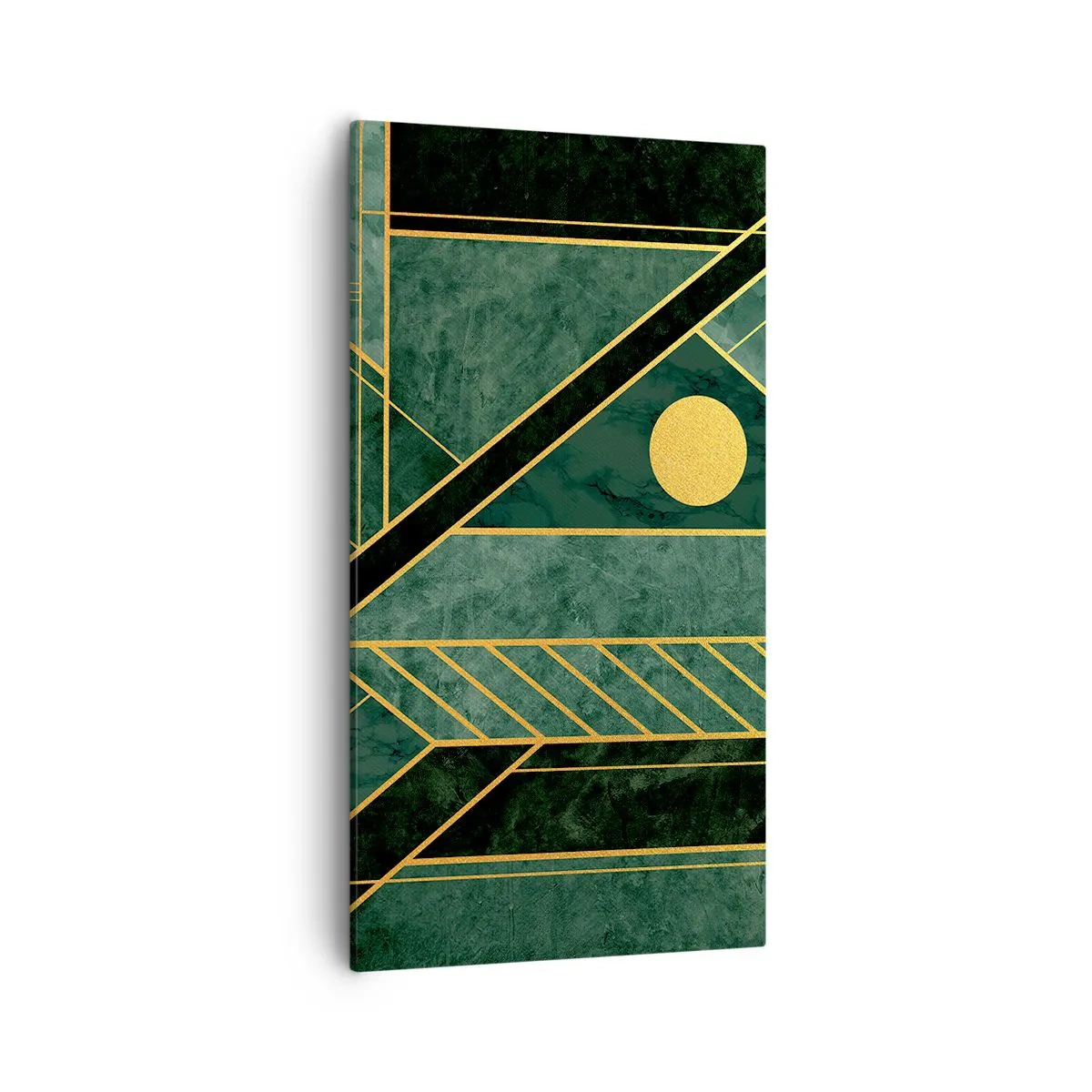 Cuadro sobre lienzo - Impresión de Imagen - La dinámica del oro y el azul - 55x100 cm