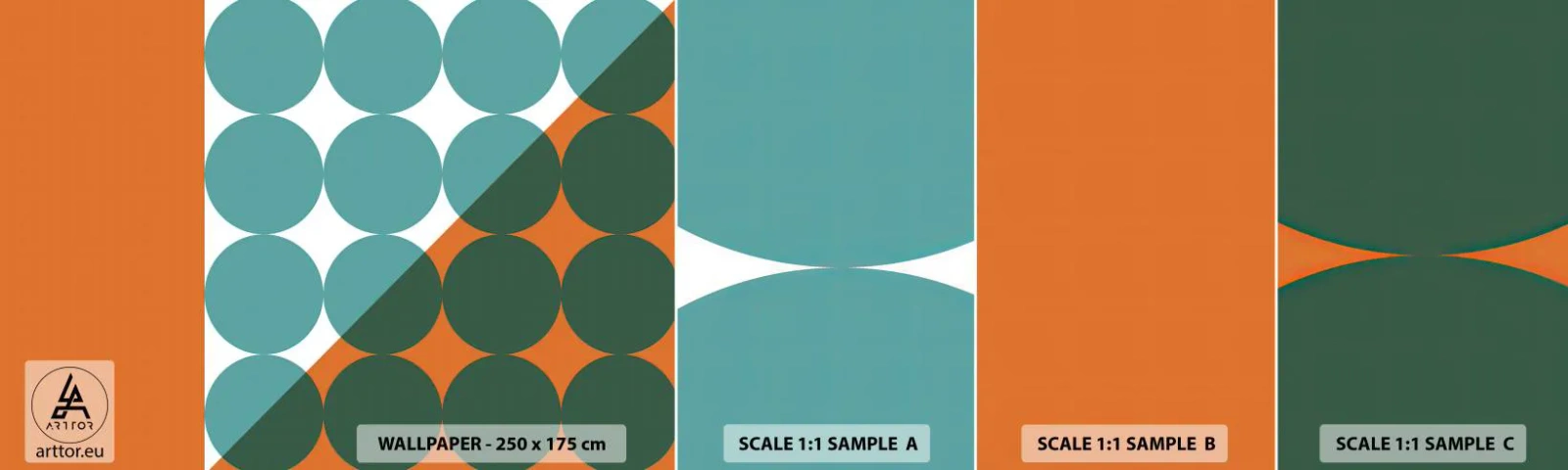 Muestra de fotomural autoadhesivo Deluxe Sticker - Hacia arriba y en diagonal - Abstracción, Pedazo, Gráficos - 100x30 cm