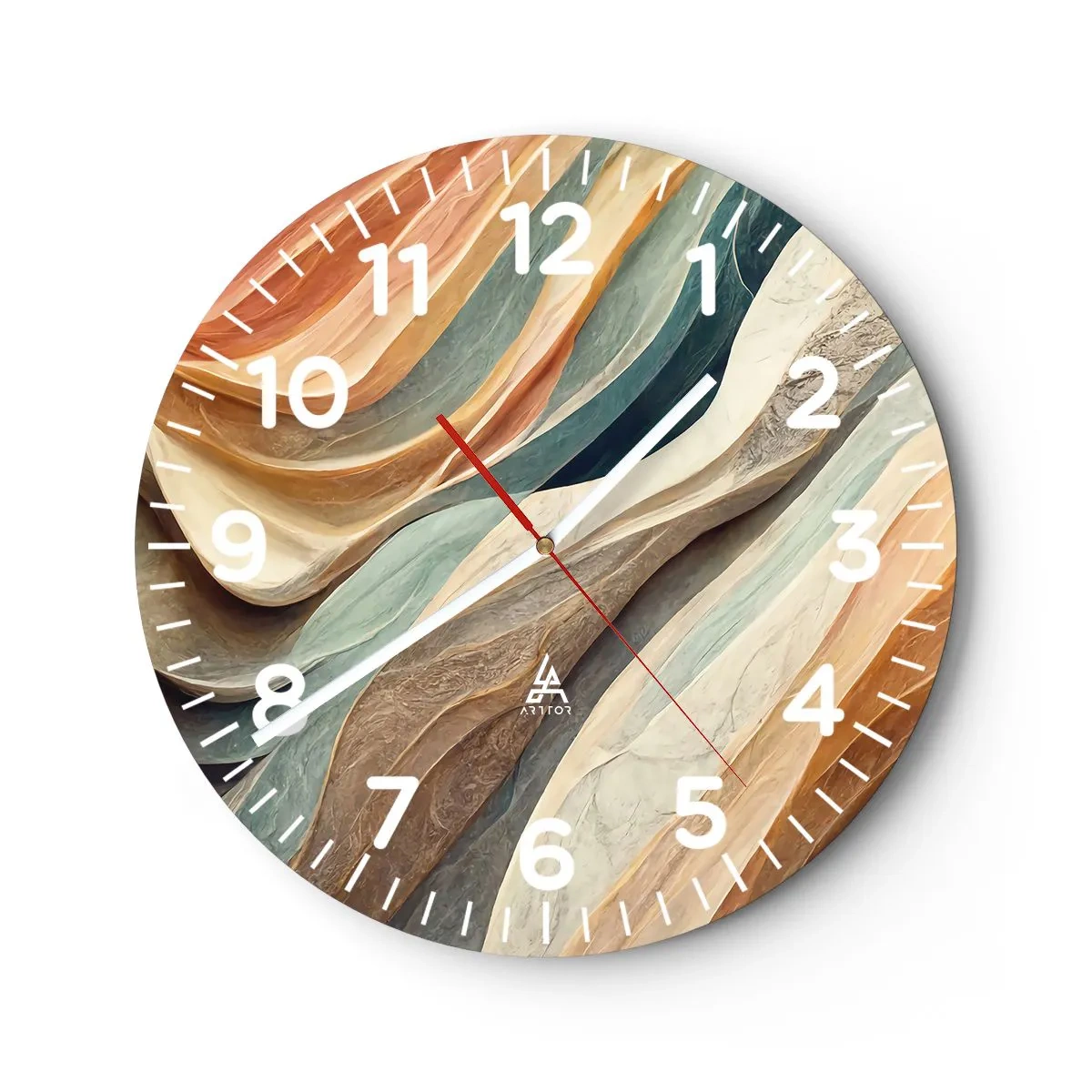 Reloj de pared - Reloj de vidrio - Momentos previos al cambio - 40x40 cm
