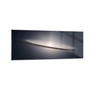 Cuadro sobre vidrio - Impresiones sobre Vidrio - Una galaxia espiral con el espacio estrellado como telón de fondo. - 140x50cm - Érase una vez en una galaxia muy, muy lejana.... - Decoración de pared moderna para salón y dormitorio ARTTOR