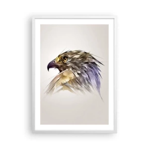 Póster en marco blanco - Retrato de un guerrero - 50x70 cm