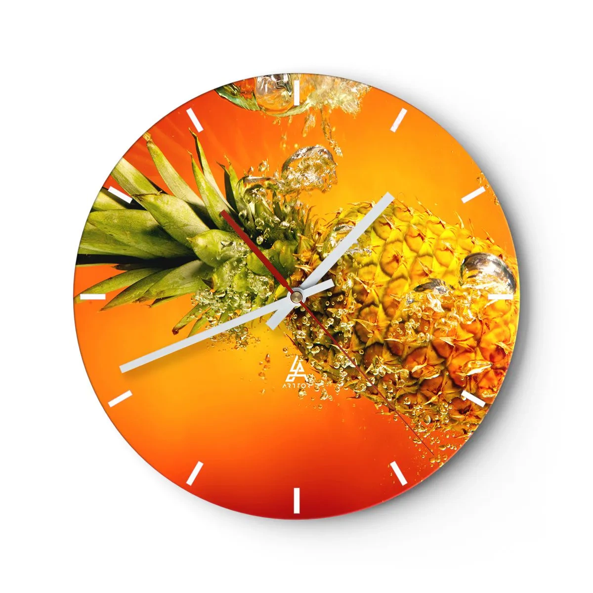 Reloj de pared - Reloj de vidrio - Jugosa frescura tropical - 40x40 cm