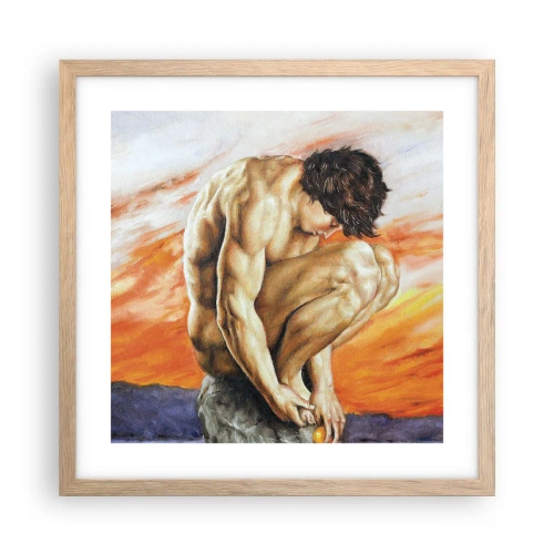 Póster en marco roble claro - Sumergido en sí mismo - 40x40 cm