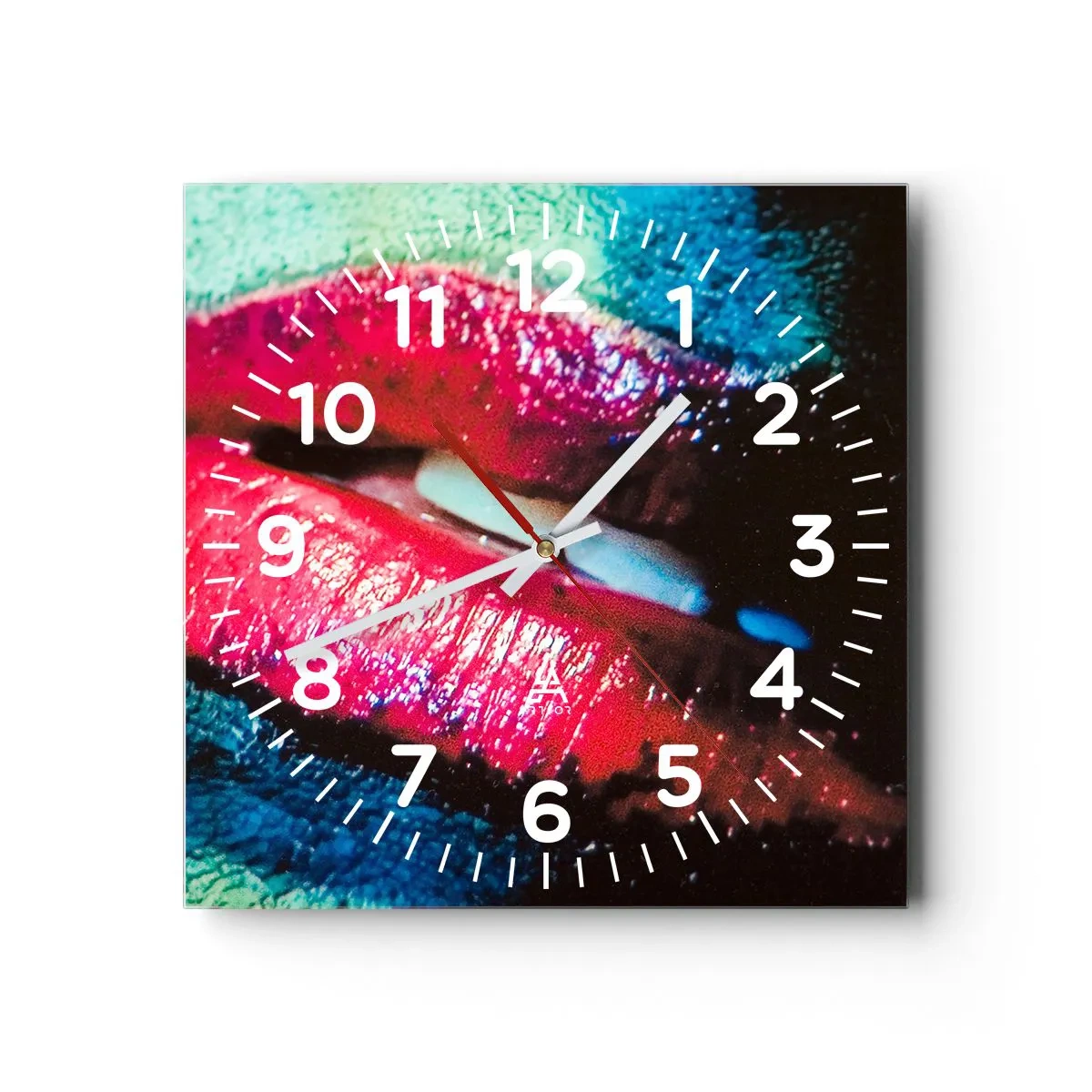 Reloj de pared - Reloj de vidrio - Sensual e inquietante - 40x40 cm