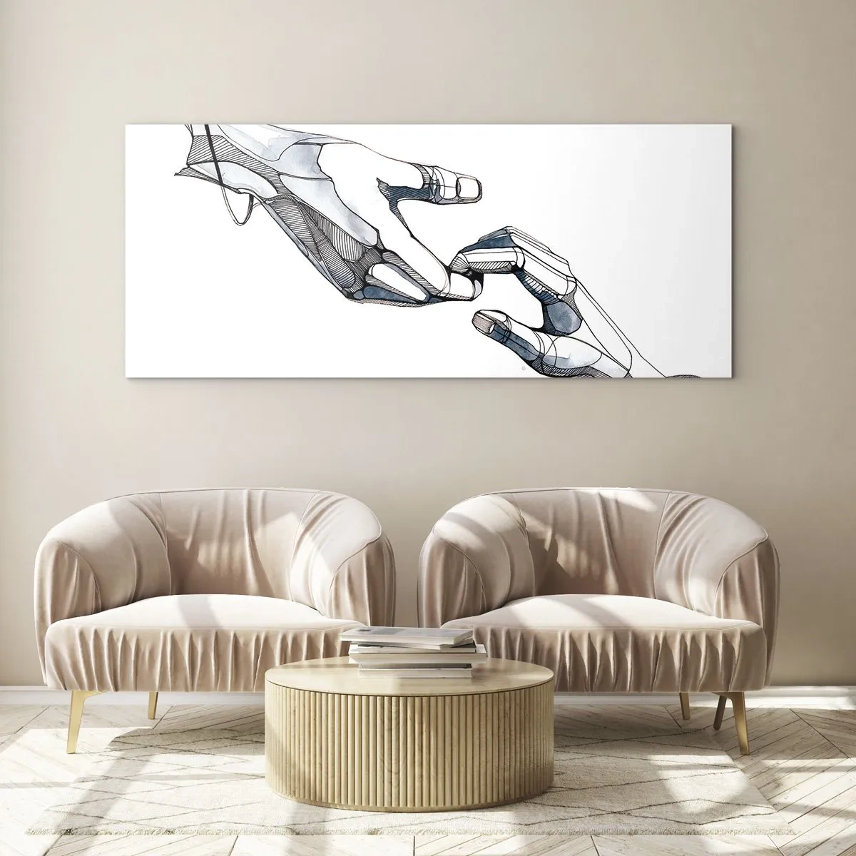 Cuadro sobre vidrio - Impresiones sobre Vidrio - Un buen gesto - 100x40 cm