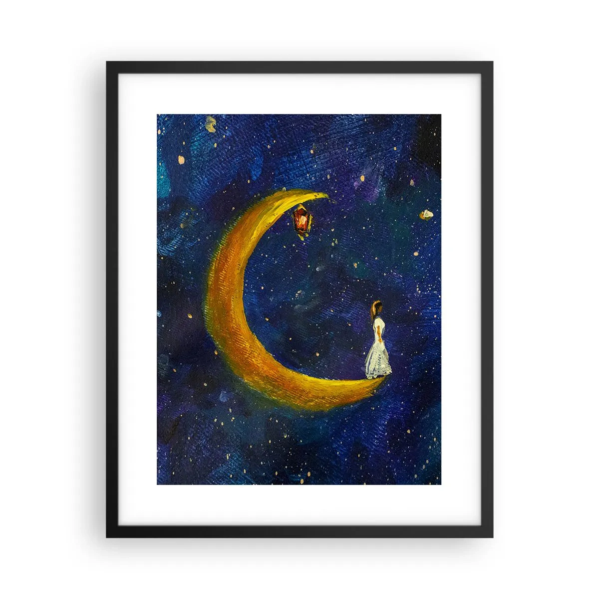 Póster en marco negro - La llamada de la Luna - 40x50 cm