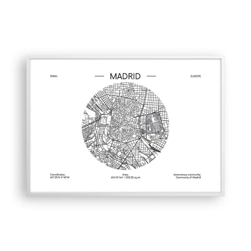 Póster en marco blanco - Anatomía de Madrid - 100x70 cm