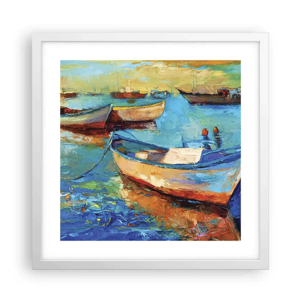 Póster en marco blanco - En la bahía sur - 40x40 cm