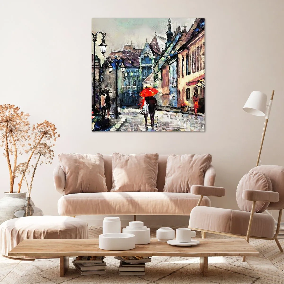 Cuadro sobre lienzo - Impresión de Imagen - Lluvia para dos - 60x60 cm