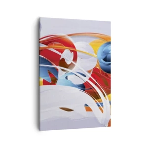 Cuadro sobre lienzo - Impresión de Imagen - Abstracción colorida con líneas dinámicas y colores vivos. - 50x70cm - Danza de los elementos - Decoración de pared moderna para salón y dormitorio ARTTOR
