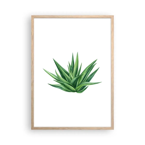 Póster en marco roble claro - Verde - fuerza - vida - 50x70 cm