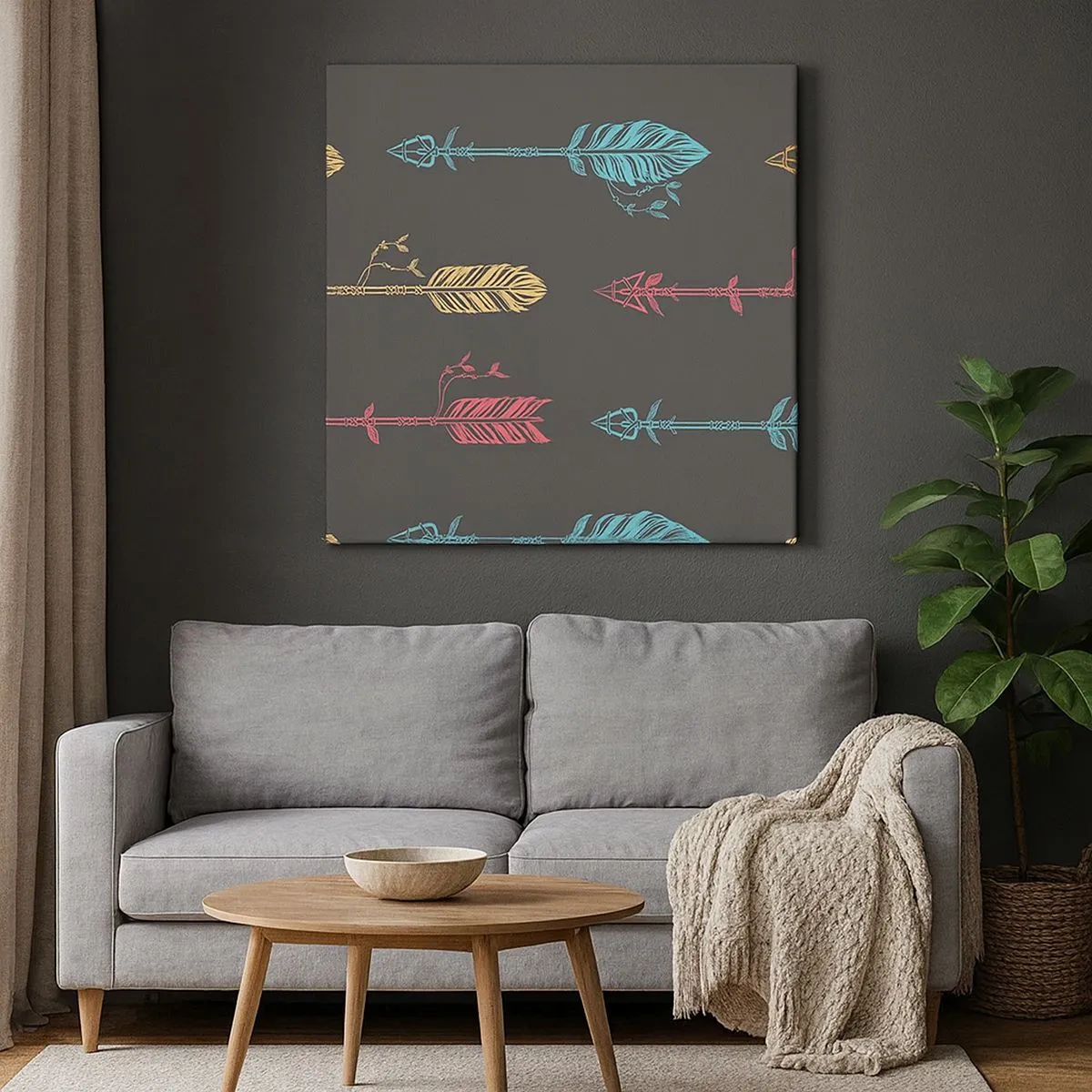 Cuadro sobre lienzo - Impresión de Imagen - Flechas - 30x30 cm