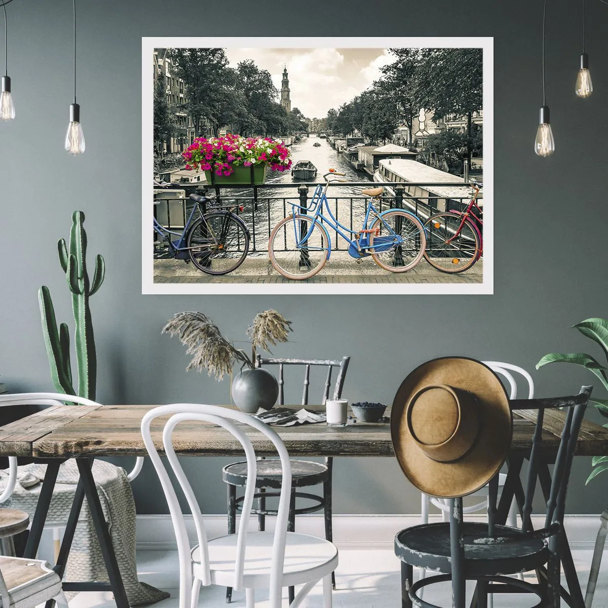 Póster - Los colores de una calle de Ámsterdam - 50x40 cm