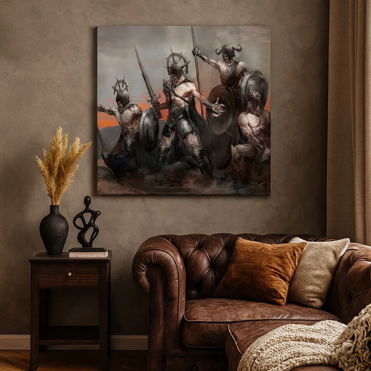 Cuadro sobre lienzo - Impresión de Imagen - Escudo con escudo - 30x30 cm