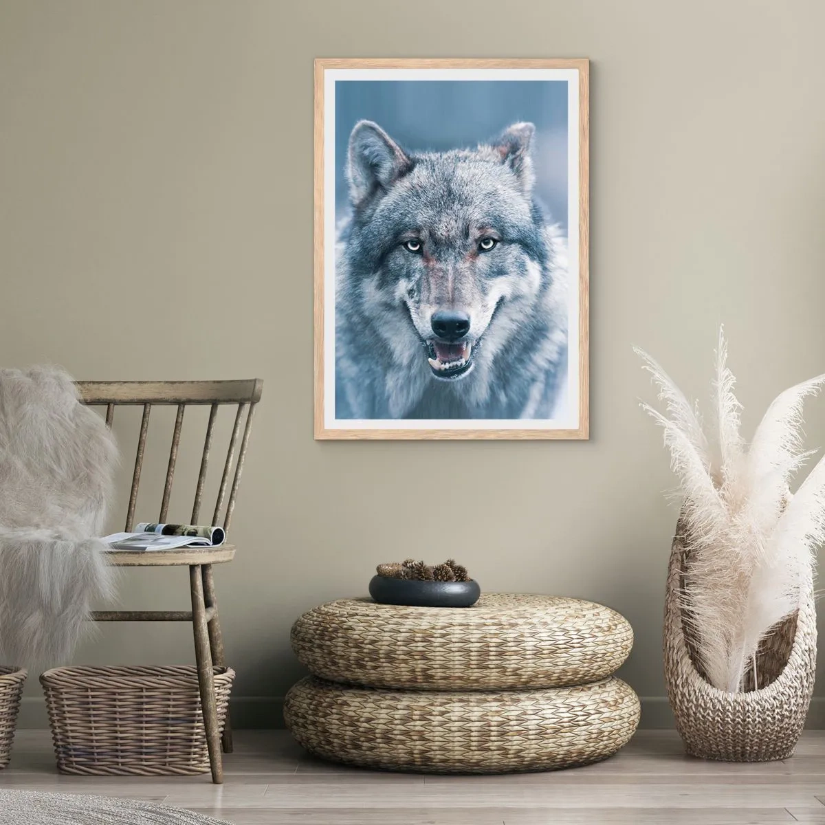 Póster en marco roble claro - ¿Aceptarás el reto? - 30x40 cm