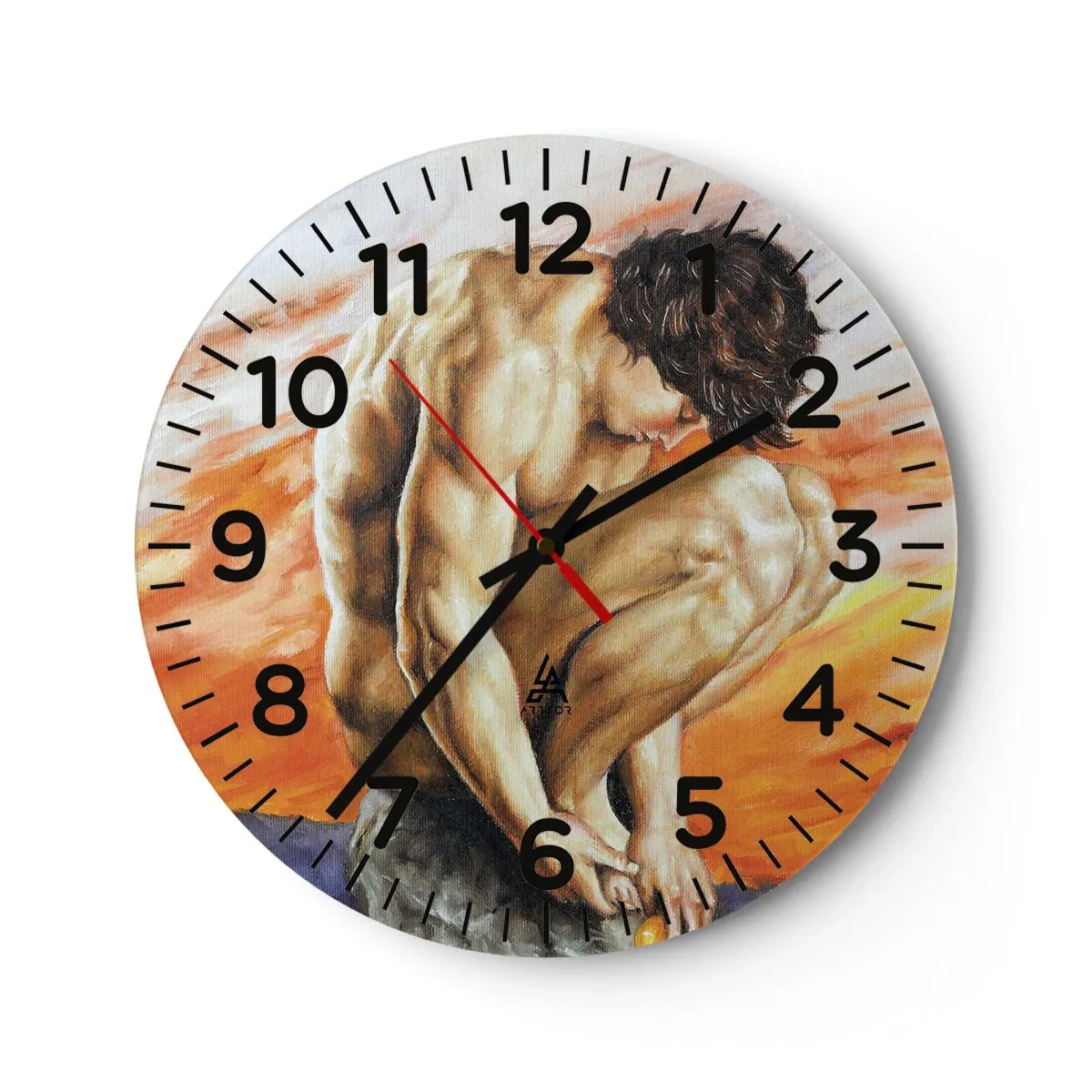 Reloj de pared - Reloj de vidrio - Sumergido en sí mismo - 40x40 cm