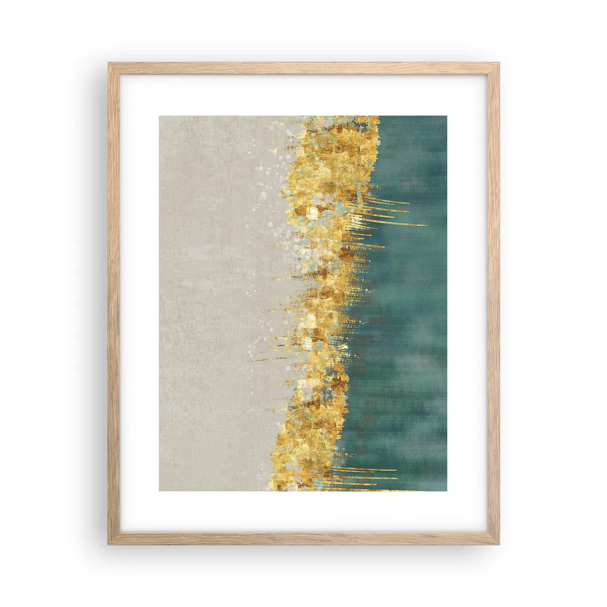 Póster en marco roble claro - La frontera dorada - 40x50 cm