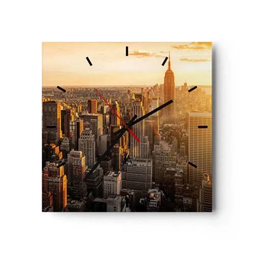 Reloj de pared - Reloj de vidrio - Creciendo al sol - 40x40 cm