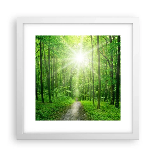 Póster en marco blanco - Catedral verde - 30x30 cm